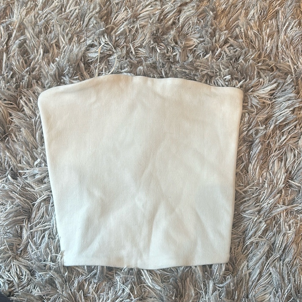 ZARA cropped tube top in white *NEW WITH TAGS*